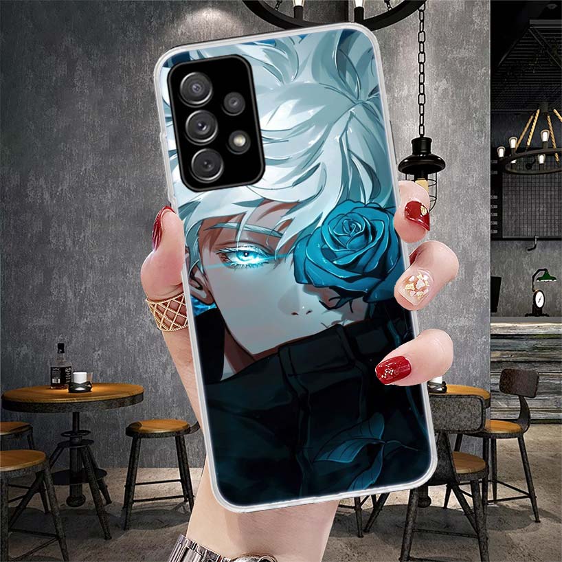 JujuKaisen Gojo Satoru Phone Case For Samsung Galaxy A12 A22 A32 A52 A72 A02S A51 A50S A71 A70 A31 A20S Note 20 Ultra S10 A10S G