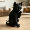 Black Cat Model, Mini Cat Shape Ornament, 3D Printed Matte Black Decorative Figurine for Desktop Entrance Hall Bedroom