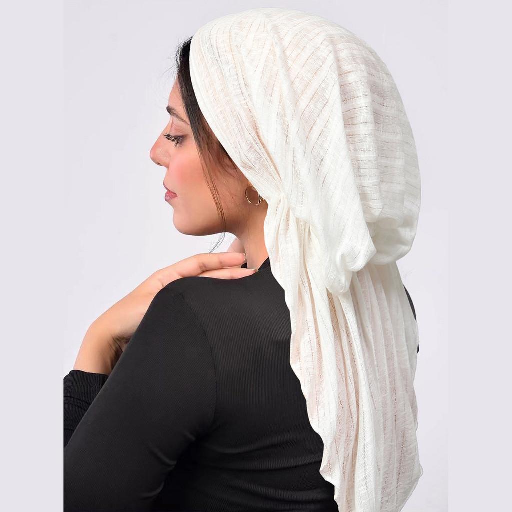 Polyester Womens Arc Hat With Double Tail Headscarf For Casual Travel