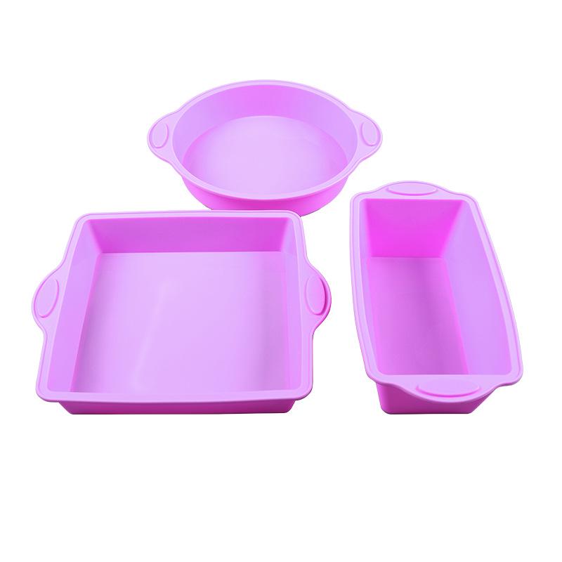 Heat-Resistant Silicone Baking Molds: Round & Rectangular for DIY Cake, Bread, and Toast