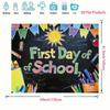 First Day of School 2D Backdrop, Blackboard Chalk Art Photography Background for School Party Decor