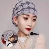 Beautiful Diamonds Flower Women'S Lace Turban Hat Breathable Mesh Summer Muslim Headwear Hat Female Daily Beanie Hair Wraps