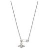 Vivienne Westwood Ball Design Brass Crystal Necklace Women necklace Silver 8050889135906