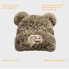 Furry Bear Hat for Cycling and Running Sport Thicken Bear Hat Thick Lining