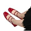 Fashion Hot Selling 2025 New Spring Autumn Women Pump Natural Leather Sheepskin+pigskin Square Toe Thick Heel Women Shoes Mary Jane Shoe
