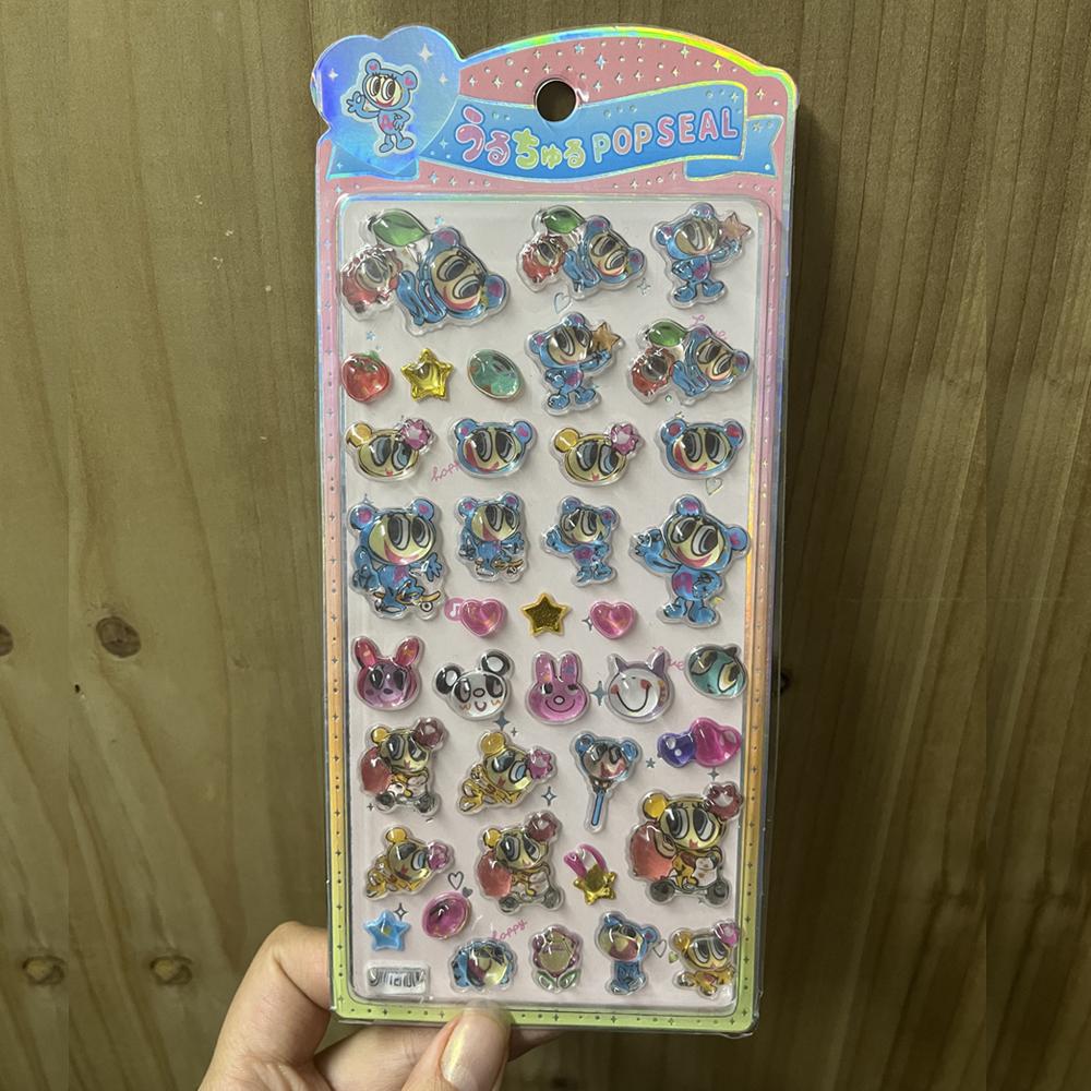 Hot Angel Blue Jelly Stickers Japanese Blue Phone Case Boys And Girls Diy Decorative Stickers Toys 3D Relief Stickers