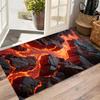 2D Lava Doormat Cracked Rock Pattern Modern Industrial Vanity Carpet Magma Design Soft Non-Slip Floor Rug for Living Room