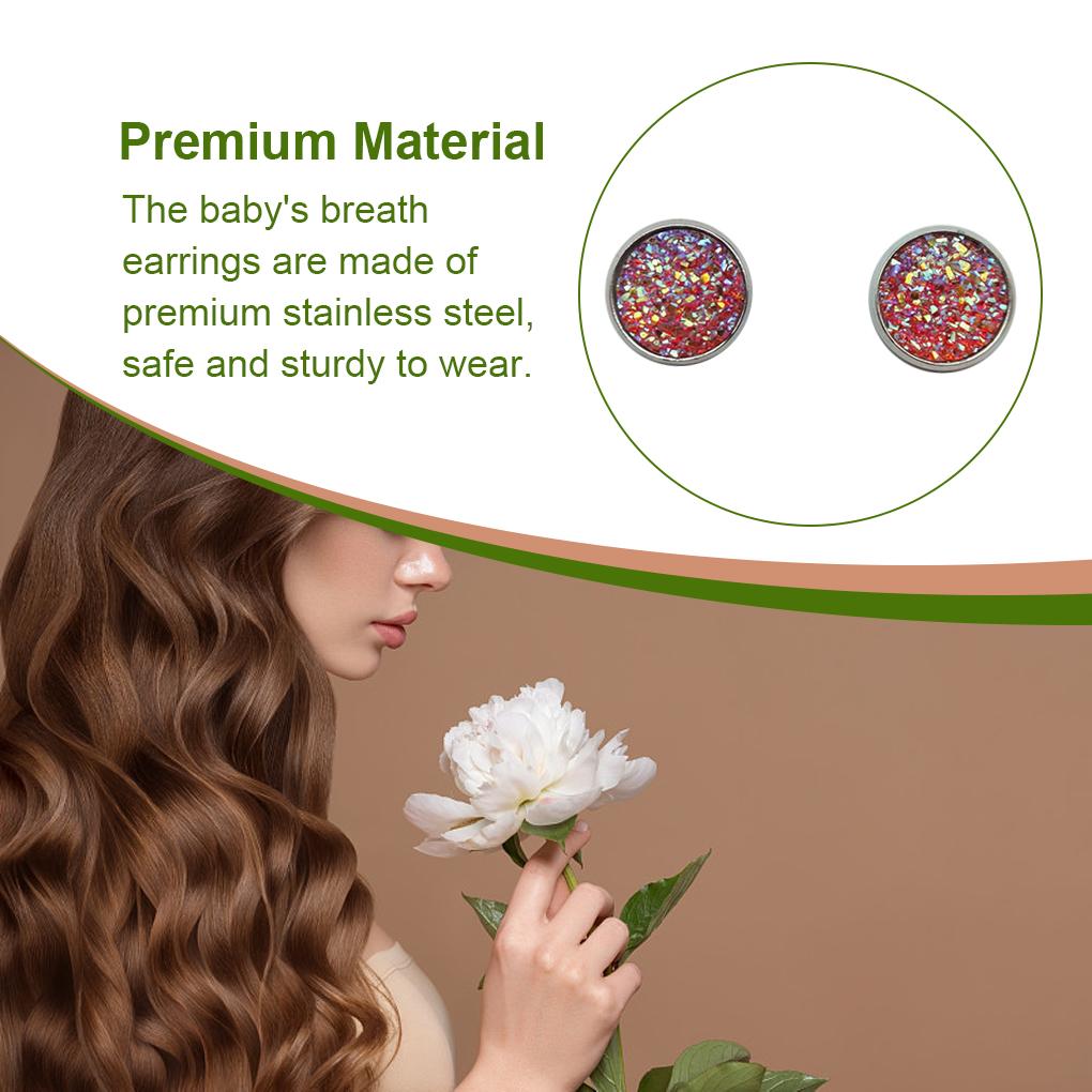 8mm Ear Stud Round-shape Earrings Wear-resistant Eardrop Bohemian Pierced Ears Jewelries Styling Jewelry for Women Girls