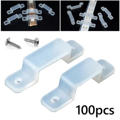 100pcs Silicone LED Strip Fix Clips 8/10/12/16mm No Shading Light Strip Buckle LED Strip Mounting Brackets Neon Tube Mounting