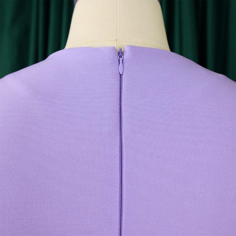 Übergröße Damen Elegantes Langarm-Quadratischer Ausschnitt Hohe Taille Bleistift-Midi-Kleid