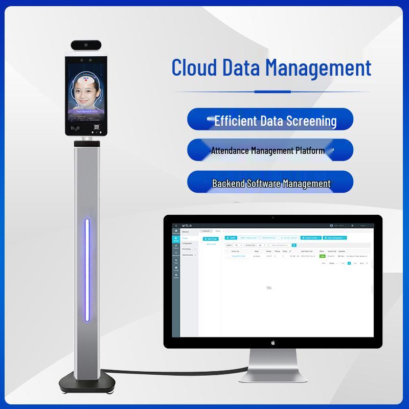 SMTON 8-inch Android Facial Recognition Access Control Terminal with Temperature Measurement CN Plug (adapter Included)