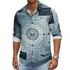 Men's Halloween Loose Fit Long Sleeve Shirt Button Down Collar Casual Retro Style Breathable Shirt for Autumn Spring Outdoor Daily Wear