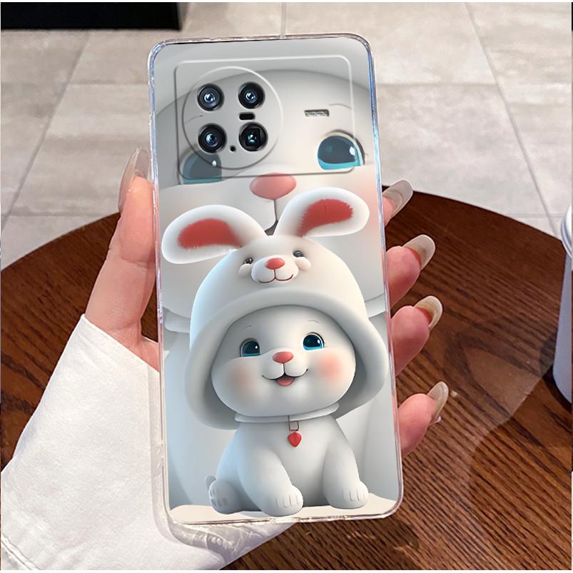 For Vivo X Note Case Clear Luxury Cute Love Heart Rabbit Funny TPU Soft Silicone Phone Case For Vivo XNote 5G V2170A Back Cover