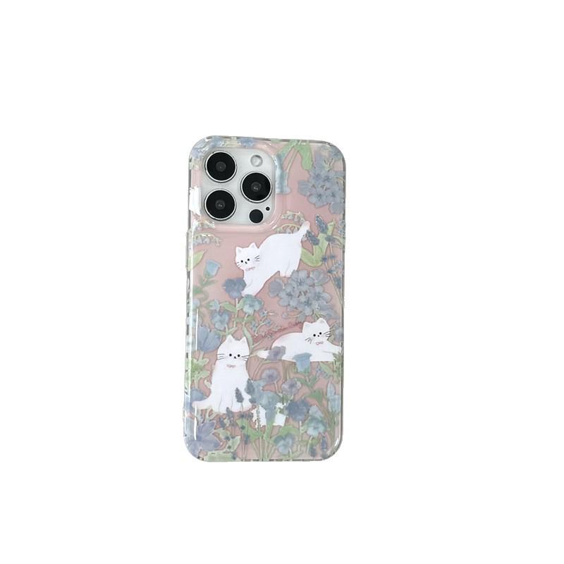 

Spring Flower & Cat Design Phone Case for iPhone 16/17Promax iPhone 14 Pro