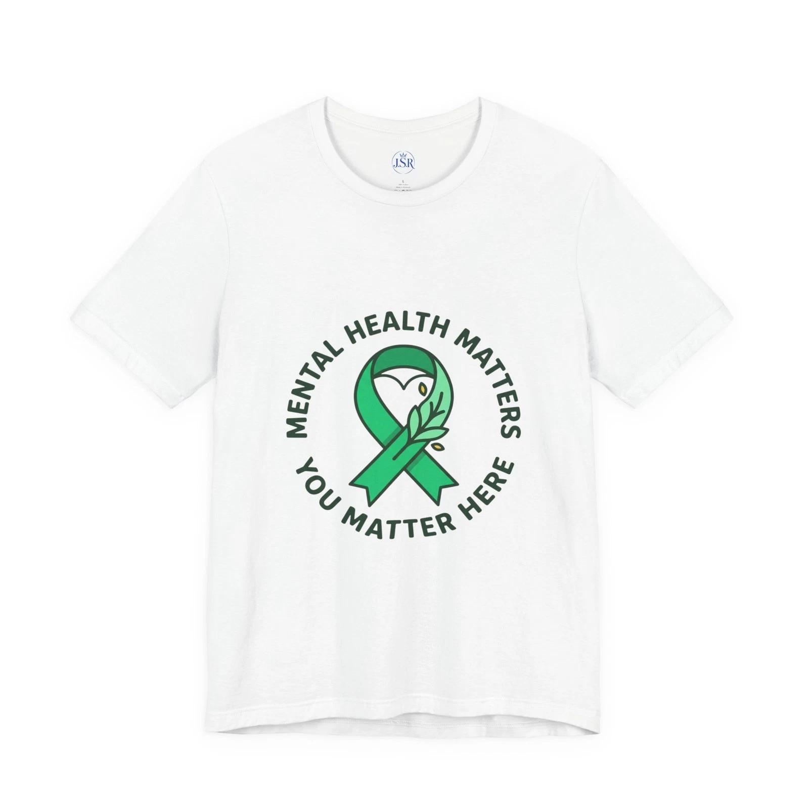 Mental Health Matters tee | Wear Green awareness ribbon, self-care L
