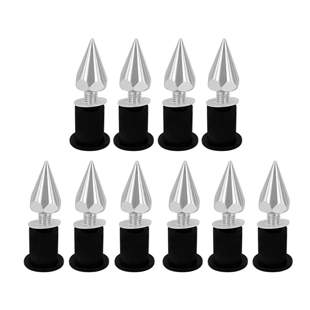 Windshield Wind Screen Spike Bolts M5 Screws Nuts Motorcycle Modification AccessoriesSilver серебряный