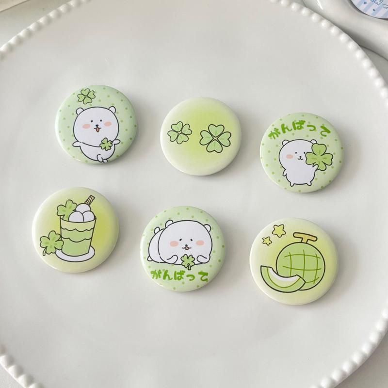 6Pcs Cute Cartoon Mini Cartoon Button Badge Kawaii Retro Girls Kids Backpack Pencil Bag Diy Decorative Brooch Pin Accessories
