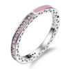 New Trendy Rainbow Simulated Diamond Stackable 925 Sterling Silver Eternity Ring for Women Wedding Finger Band Gift Z30
