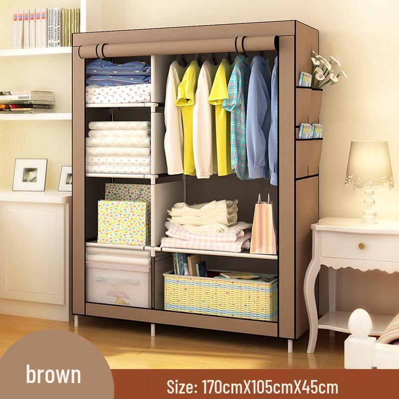 Moderne minimalistische Stoffgarderobe: Einfach zu montierender Aufbewahrungsschrank für das Schlafzimmer