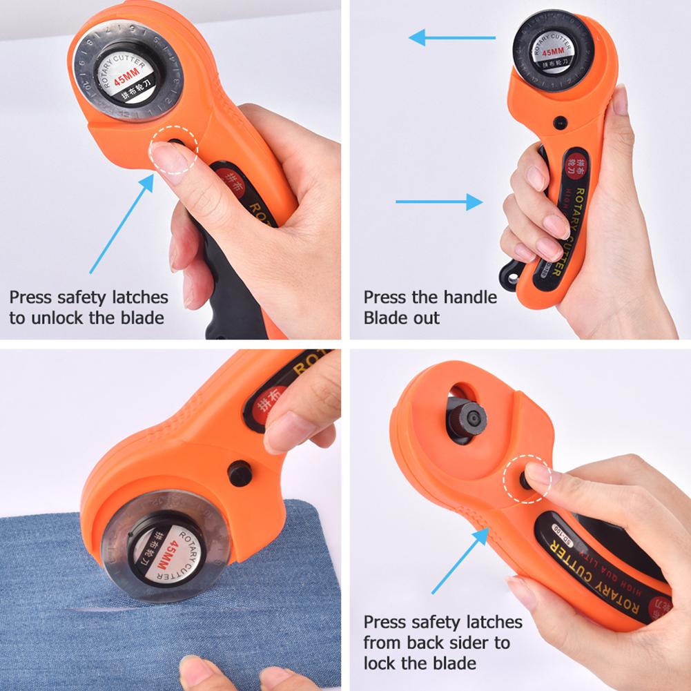 45mm Rotary Cutter Blade Fabric Circular Patchwork Leathercraft Sewing Tool Leather Cutter