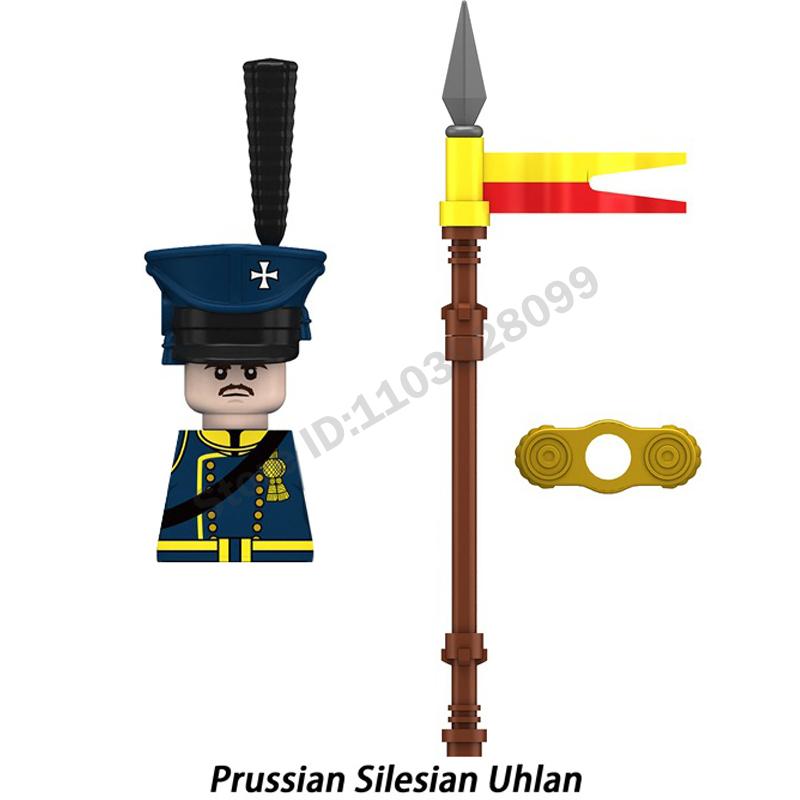 Middle Ages Military Napoleonic Wars Figures Building Block British French Prussia Infantry Knight General Duke Characters Brick