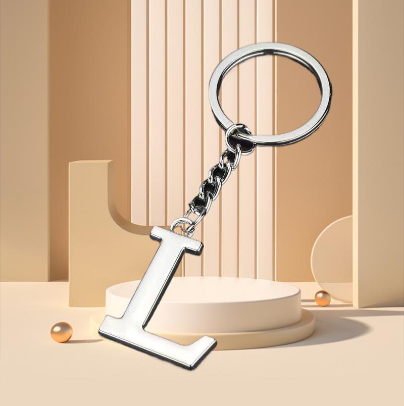 Elegant Zinc Alloy Letter Keychain - Unique Pendant Design for Women's Bags