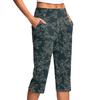 Women's Vintage Floral Print Button Pocket Trousers Slit High Waist Sports Yoga Casual Pants