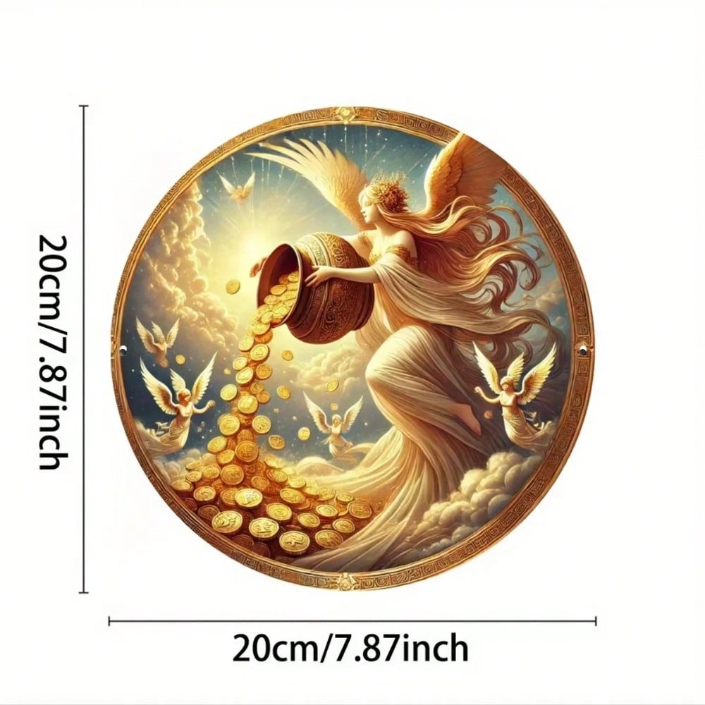 Iron Sheet Wall Art Coins Cherubs Abstract Painting Home Decor разноцветный