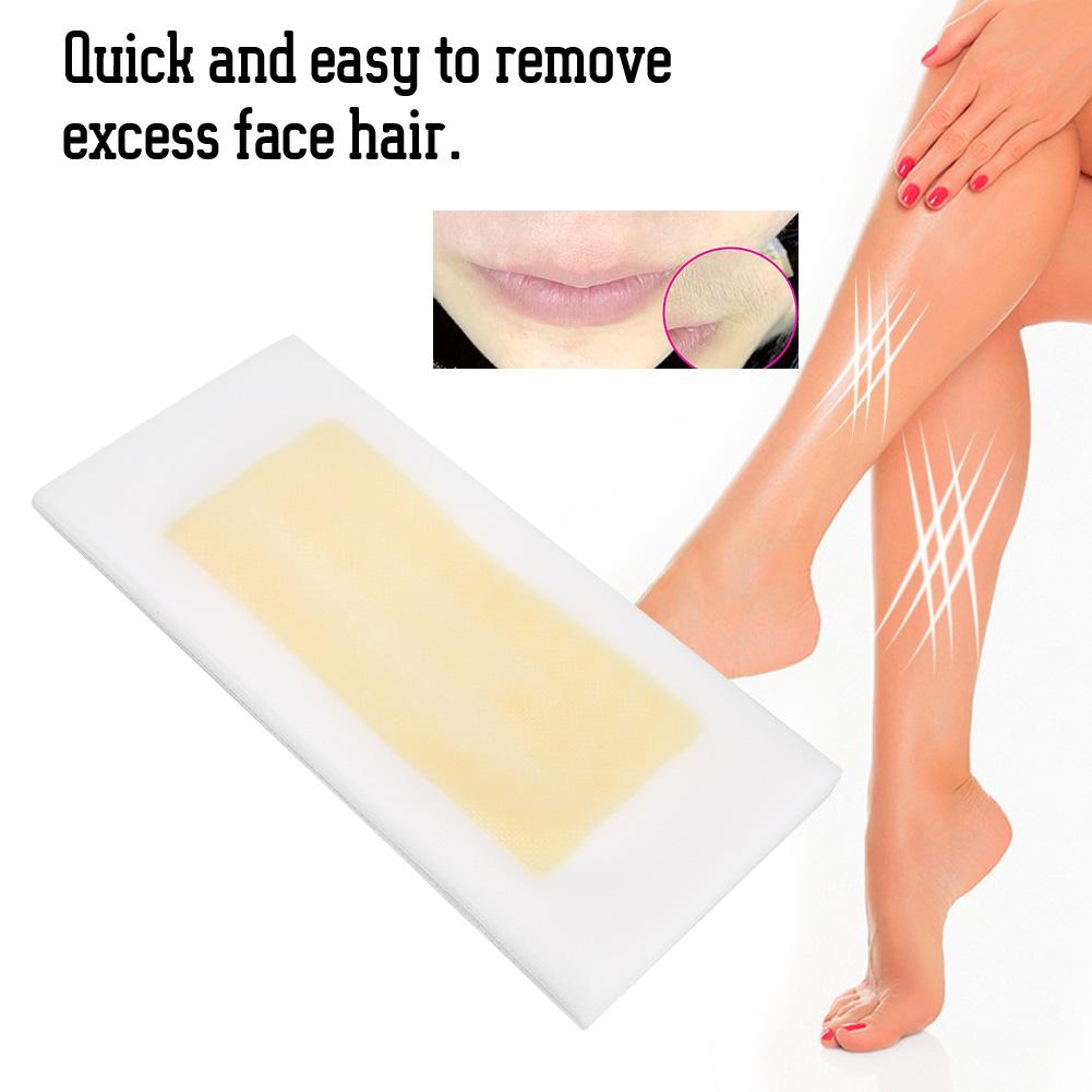 10Pcs Hair Removal Leg Body Face Wax Papers Depilatory Wax Strips(Blue)