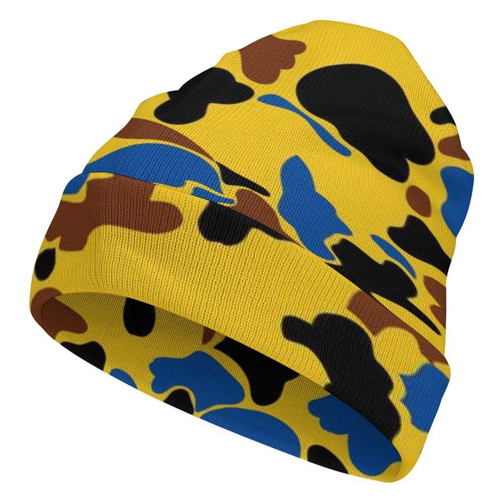 Factory Hot Custom logo pink Camo Print Cuffed Beanie Men Women Cloud Camo Cap Outdoor Camouflage Knitted Hat for Daily Wear