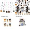 Cute Black And White Cat Birthday Party Supplies Set Cake Topper Flag Balloons And Hanging Decorations Included!