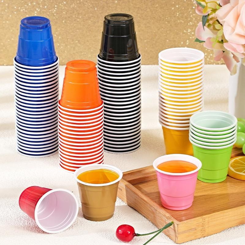 50Pcs Party Disposable Plastic Cups Birthday Wedding Festival Beer Drink Soda Cups Party Game Cups