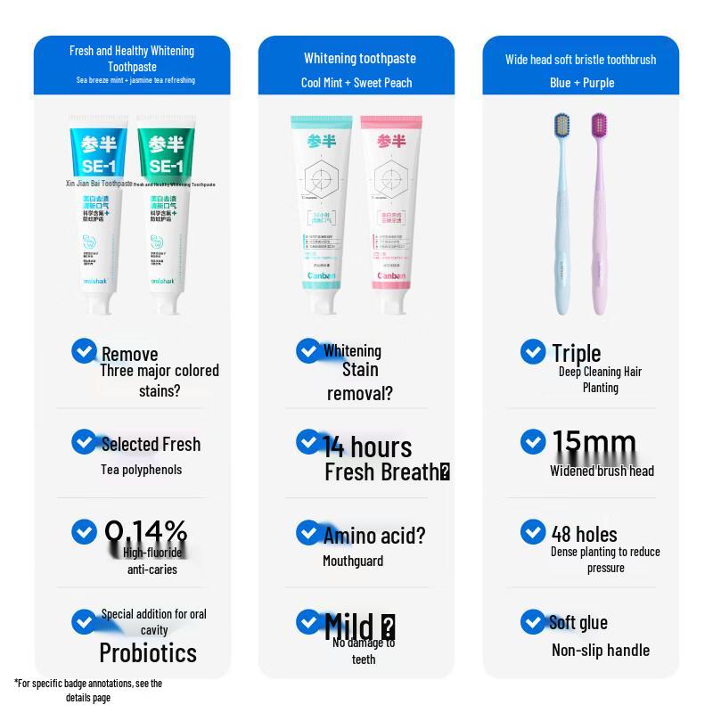 Shenban Brightening Toothpaste & Toothbrush Family Set