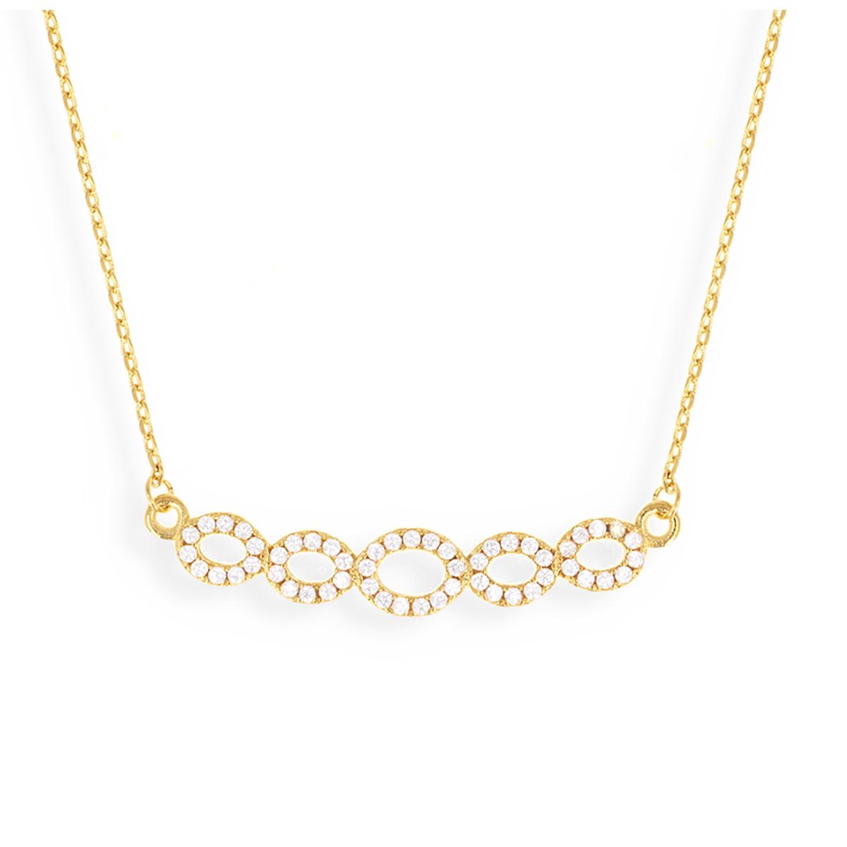 

Les Trésors De Lily [Q3979] - Позолоченное колье Sissi белое золото - 45 см 30x6 мм