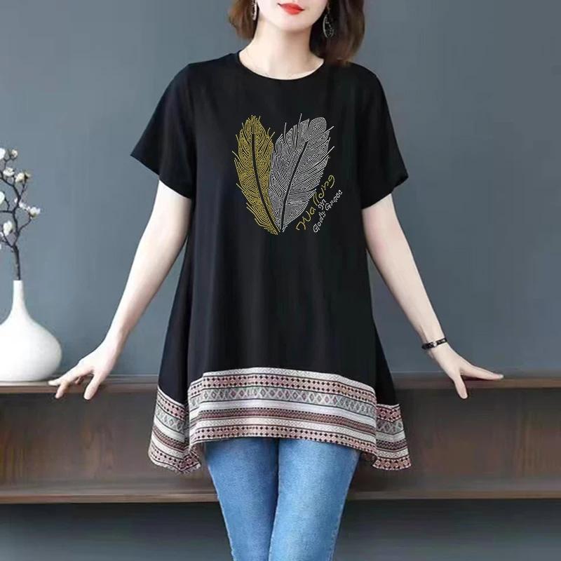 OverSize T-shirt for Women Summer Cotton T-shirt Soft Loose Casual Comfortable Pullover T-shirt Top