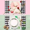 Valentine's Day Buffalo Plaid Placemats Set of 4 Double Sided St Patricks Day Valentines Placemats Decoration Set Farmhouse Table Holiday