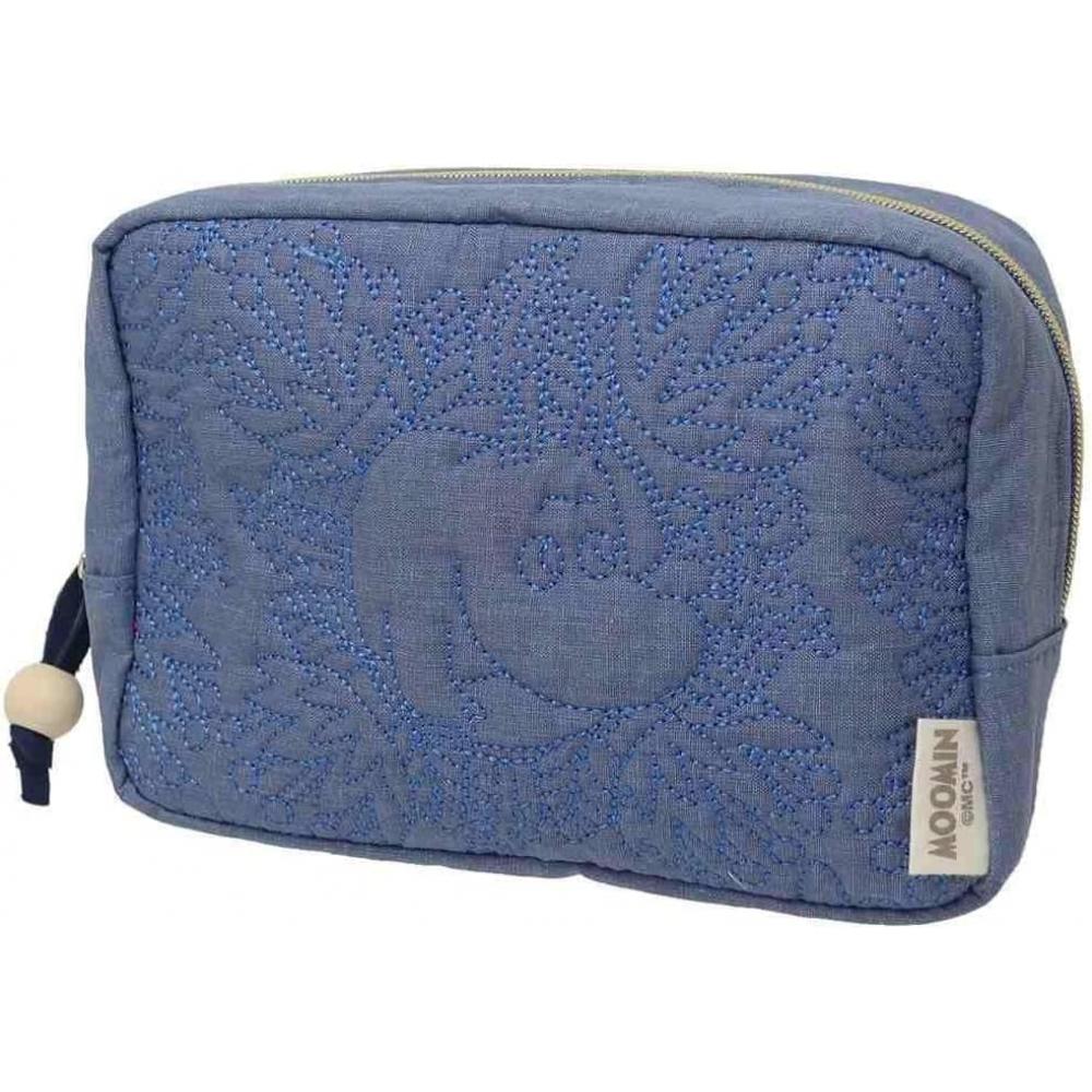 Marushin Moomin Стеганый Синий Пенал Персонаж Косметичка Подарок День Рождения Женский 02