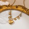 18K Gold Plated Titanium Steel Multi-Heart Diamond Pendant Necklace