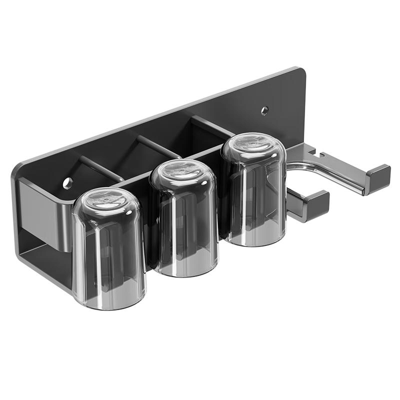 Wall-Mounted Toothbrush Holder & Hair Dryer Rack