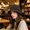 (Einheitsgröße, Kaffee) Damen Eimerhut Häkelmuster Atmungsaktiv Fischerhut Stylisch Dekorative Buchstaben Details Sonnenschutzhut