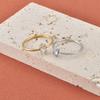 JeeMango Stainless Steel Geometric Zircon Ring For Women Trendy Party Jewelry Minimalist Accessories R26018