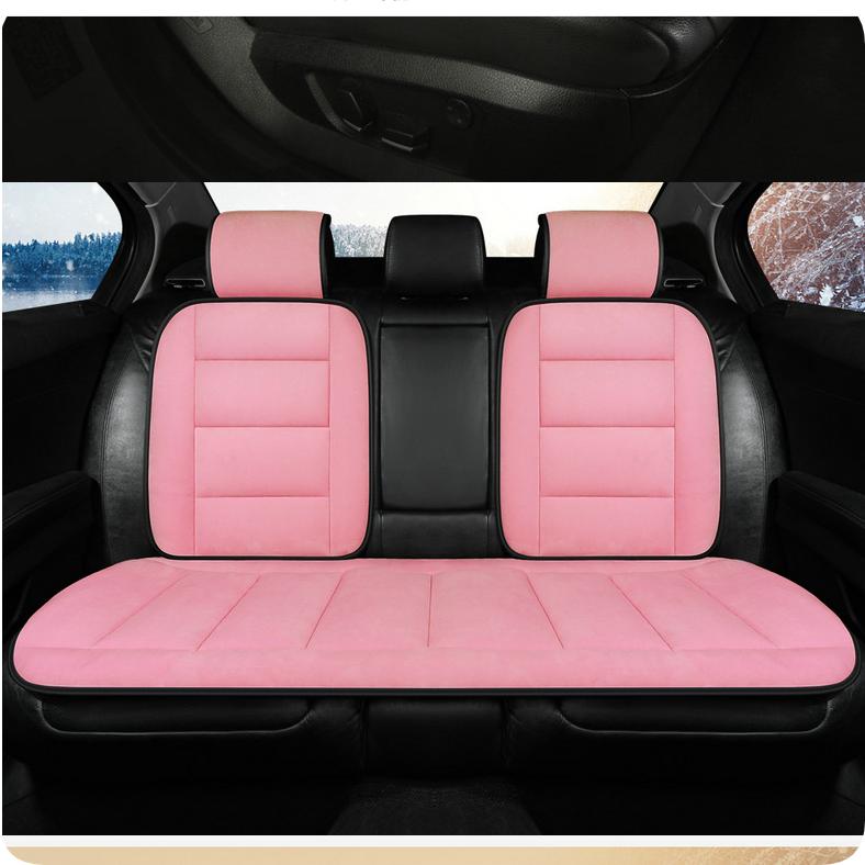 Coussin de Siège Auto d'Hiver Coton Duveteux Épaissi Peluche Courte Chaud Coussin de Siège Coussin de Canapé de Bureau Une Pièce avec Support Lombaire