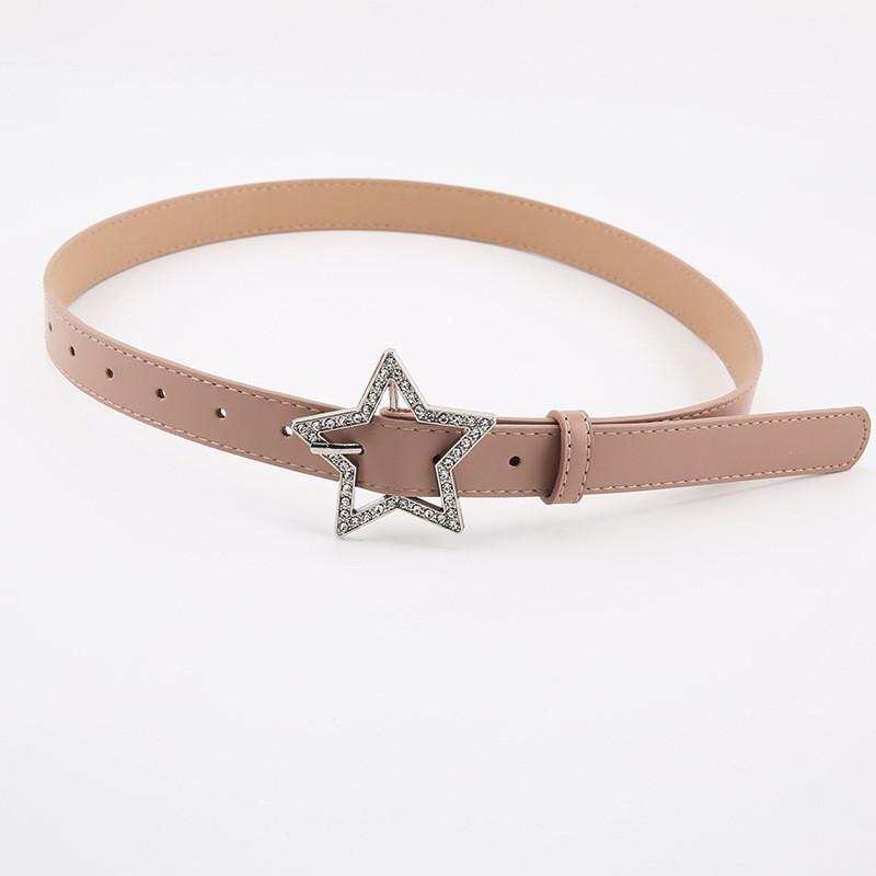 Women's Black Star Rhinestone Decorated Belt Summer Ins Fashion Casual Waistband