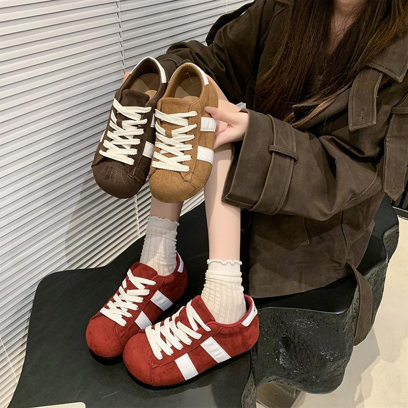 Ugly cute women's autumn new retro color matching board shoes versatile casual