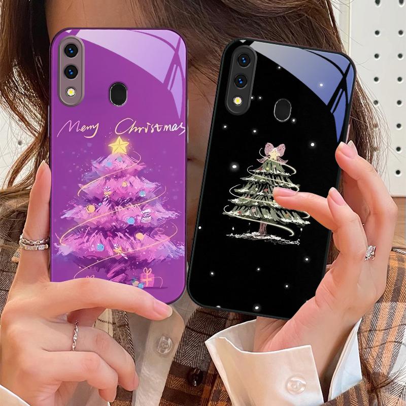 Decorated Christmas Tree For Samsung A73 72 71 A70 56 55 54 A53 52 51 50 42 A35 A34 33 32 31 26 25 24 23 22 30 glass phone case
