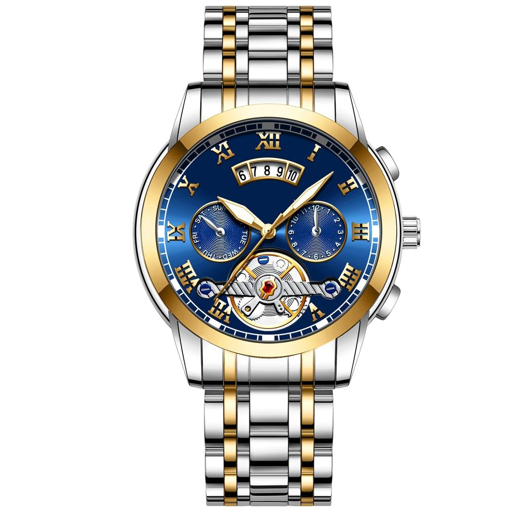 Mens Stainless Steel Luminous Clock Watch Casual 3Bar Waterproof Outdoor Sport Wristwatch
