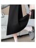 Plus Size Women's Korean Style Woolen Flare Skirt - High Waist A-line for Autumn/Winter