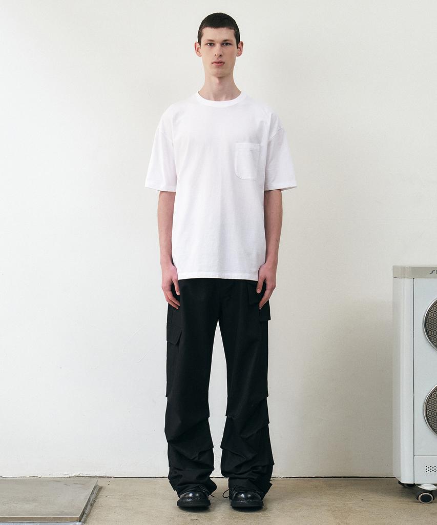 Insilence Multi-Pocket Pintuck Pants Black