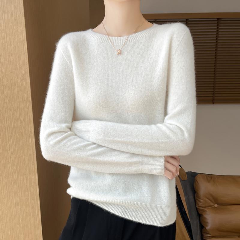 Women's Cashmere Sweater Qinghe Cashmere 30% Cashmere 70% Wool Autumn and Winter Pullover Warm and Fashionable