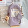 Schoolbag Korean Sweet School Bag for Girls Junior High School Students Simple Versatile Large Capacity Backpack for High School Students Female 